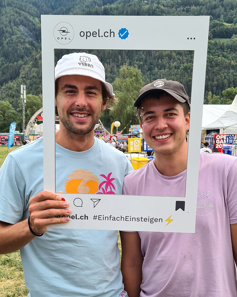 Ambient-Aktionen für Opel am Open Air Gampel – Streuplan Zürich