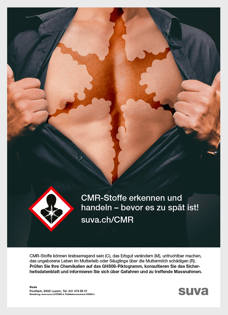 Kampagne für Arbeitssicherheit und Gesundheitsschutz zum Thema «CMR-Stoffe» – Streuplan Zürich