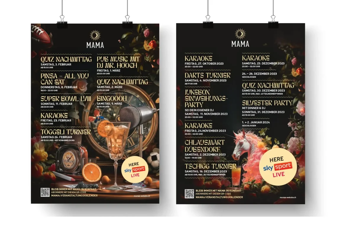 Der Eventkalender von der MAMA Bar in Dübendorf