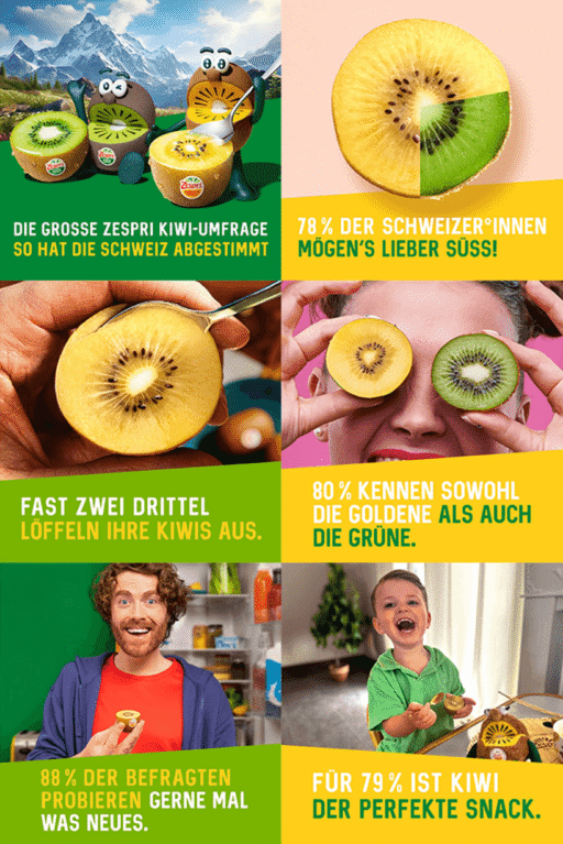 Zespri Werbeplakat für Kiwis